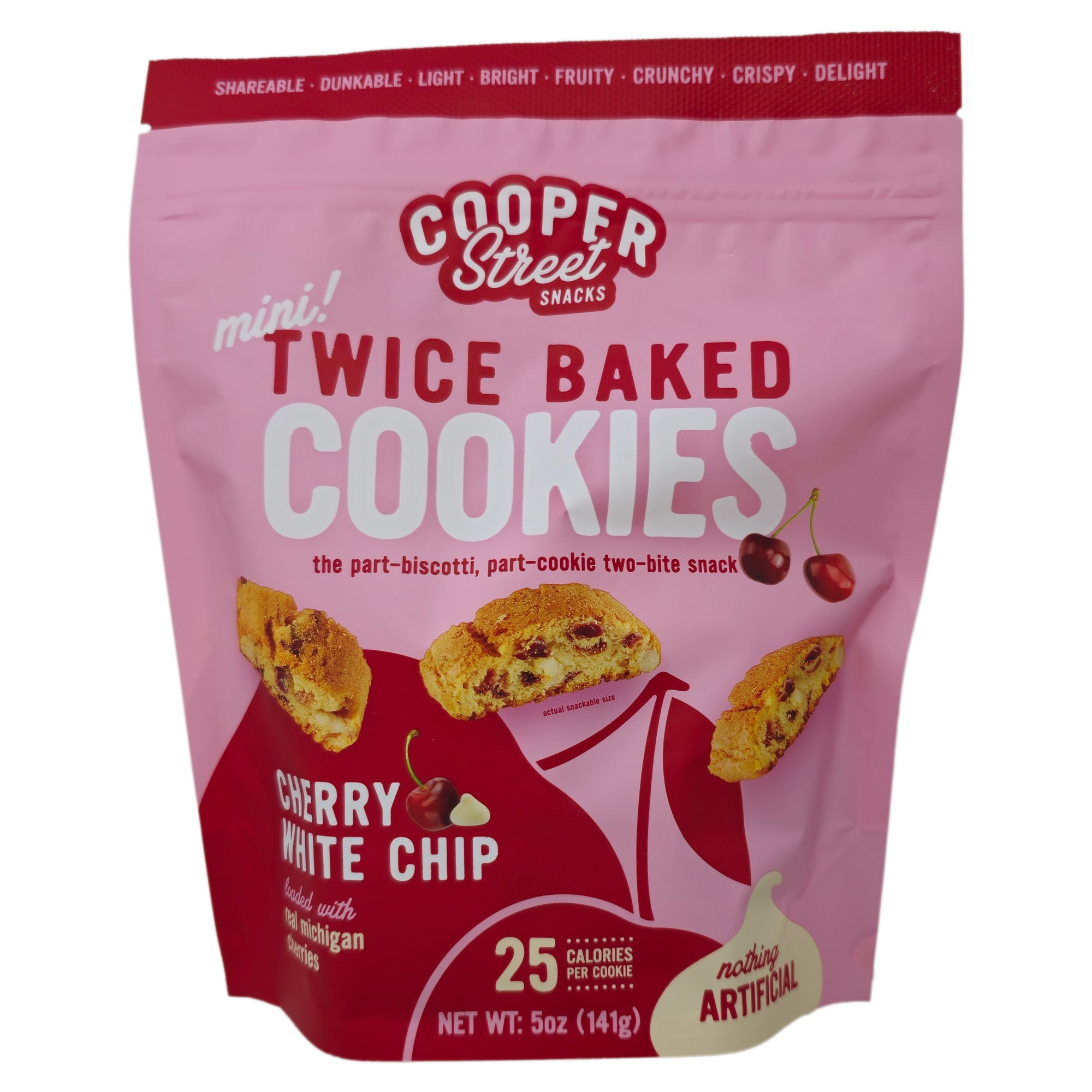 Cooper Street Snacks Zweimal gebackene Kirsche Weiß Chip Kekse – 5 Unzen