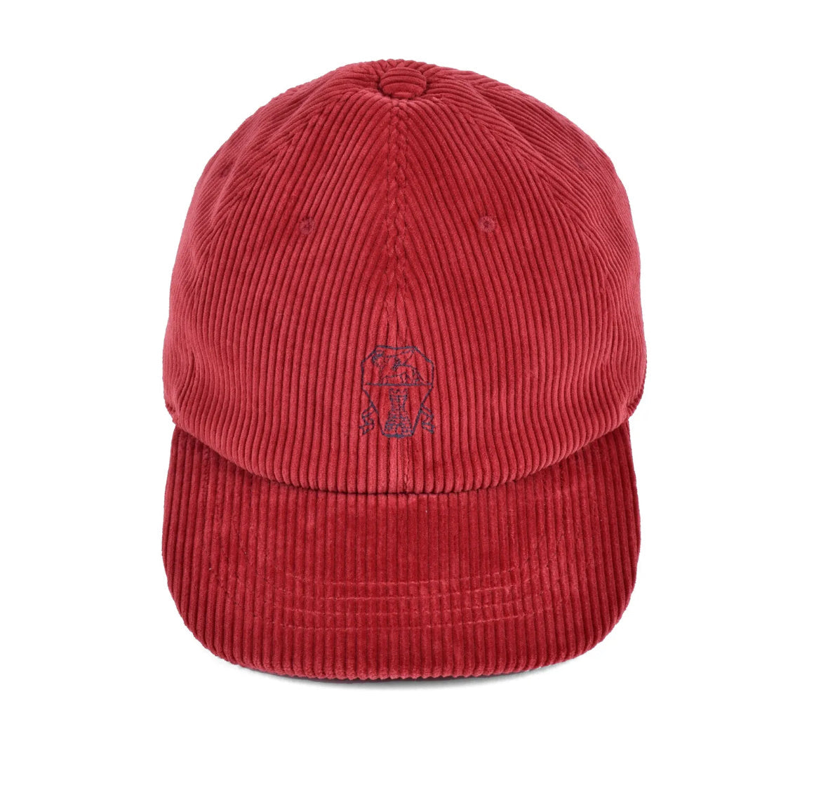 Brunello Cucinelli Roter Corduroy Baseballhut