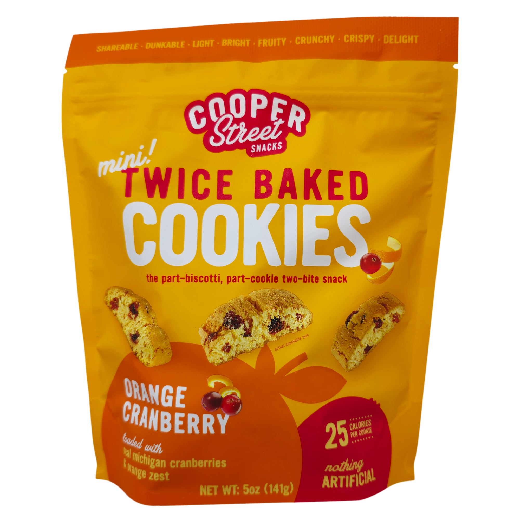 Cooper Street Snacks Twice gebacken Orangen-Cranberry Kekse – . – 5oz