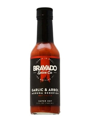 Chilisauce Bravado Knoblauch & Arbol Moruga Scorpion 5 oz Hitze 9