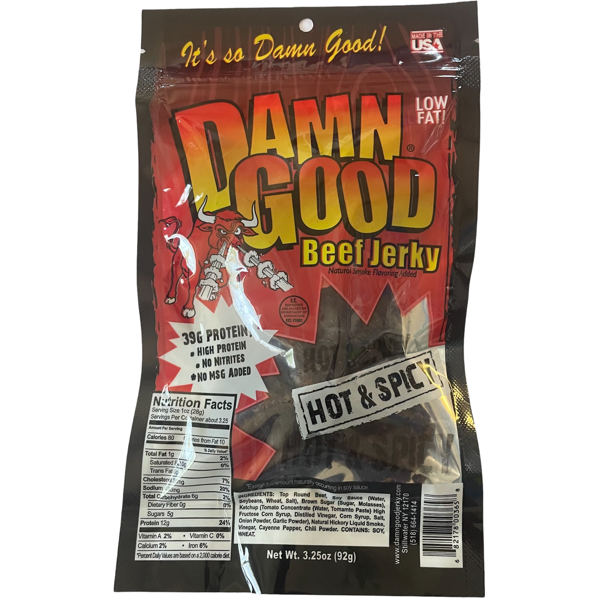 Verdammt gut Hot & scharf Rindfleisch Jerky