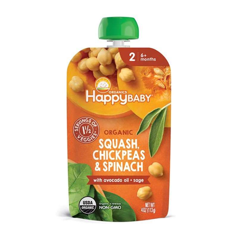 Happy Baby – Bio Squash, Kichererbsen & Spinat, 4 oz