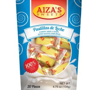 Aiza's Sweets – Pastillas de Leche – weich zum Kauen Milch Süßigkeiten mit einheimischer Limettenschale – 20 Stück – 134 G (BLAU)