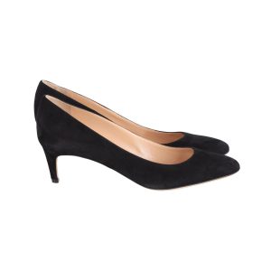Sergio Rossi Pumps mit mittelhohem Absatz aus schwarzem Wildleder