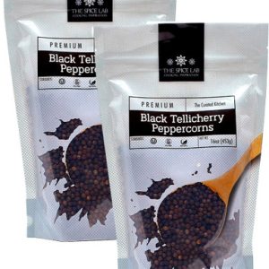 The Gewürzlabor ganze schwarze Tellichery Pfefferkörner für Schleifer Nachfüllung, 16 Unzen (Pack von 2)