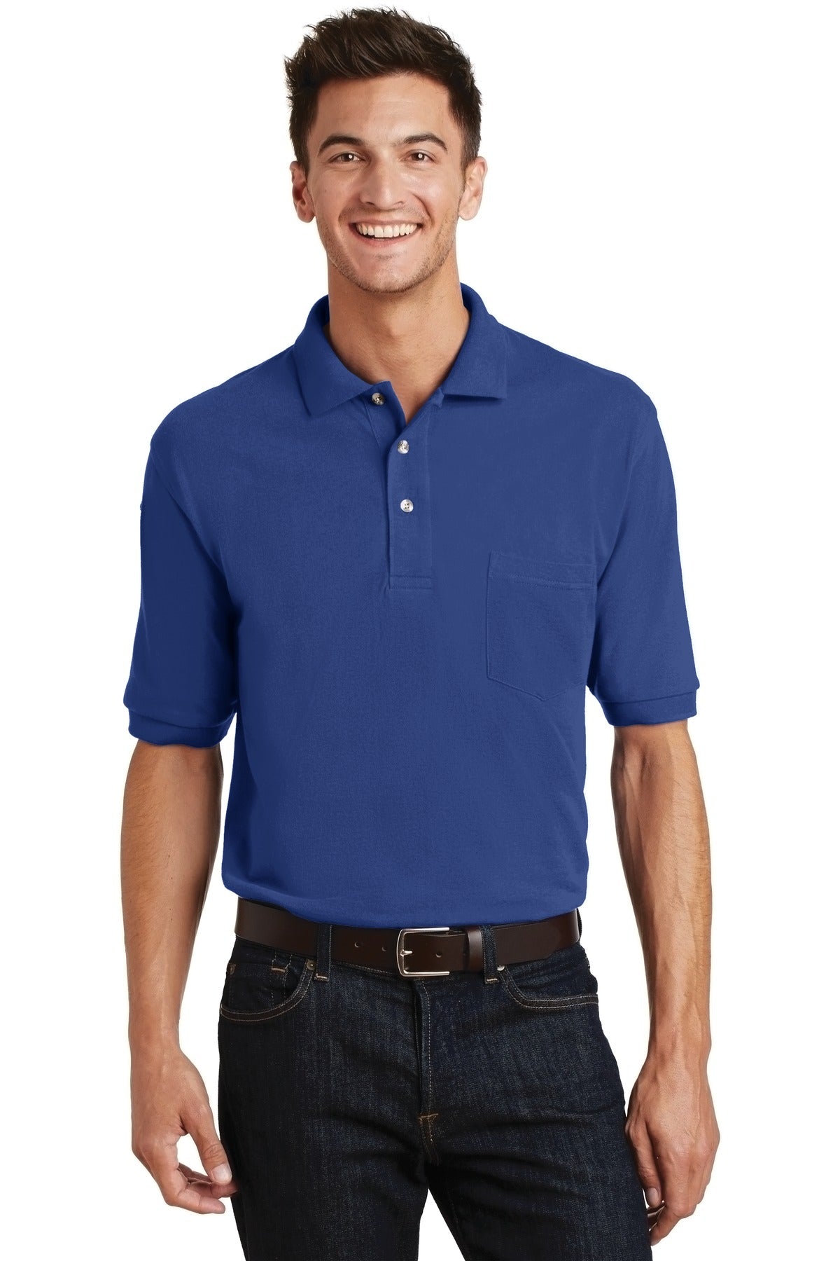 Port Authority Herren Heavyweight Baumwolle Pique Polo mit Tasche K420P
