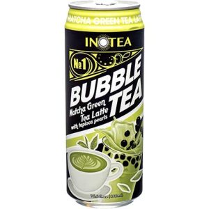 Inotea – Bubble Tee Matcha grüner Tee Latte mit Tapioka Perlen – 16,6 fl oz