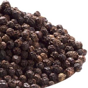 schwarze Tellichery Pfefferkörner