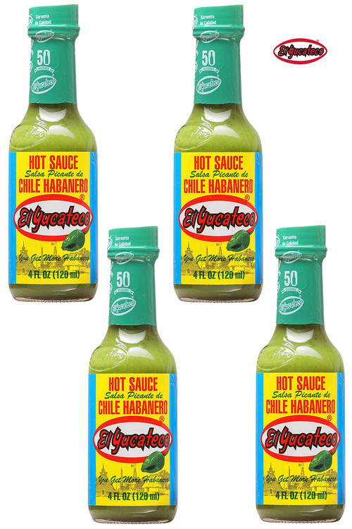 El Yucateco Grüne Chile Habanero Chilisaucen 4er Packung, 4/4oz