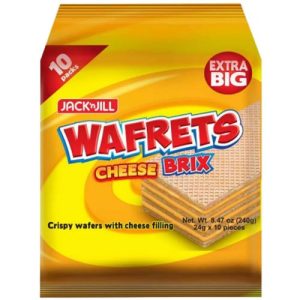 Jack ‘n Jill – Wafrets cheese brix – knusprige Waffel mit Käsefüllung – 10 Packungen – 240 g