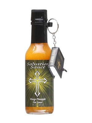 Chilisauce Rettung Sauce Mango Ananas mit Mini Bibel Schlüsselanhänger 5 oz