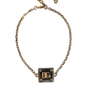 Dolce & Gabbana Messing Kette Logo Sizilien Anhänger Damen Halskette
