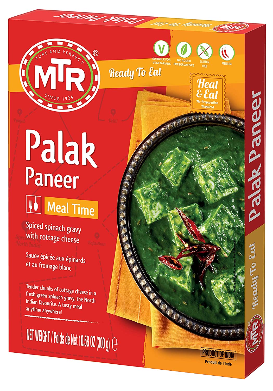 MTR Bereit zu essen – Palak Paneer 10.58oz (300g)
