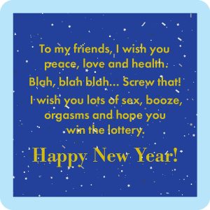 Drinks on Me Untersetzer – An meine Freunde, ich wünsche Ihnen Frieden... Happy New Yea