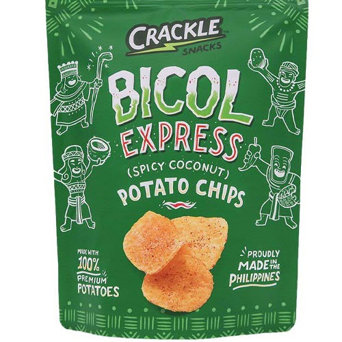 Crackle Snacks – Bicol Express ( würzige Kokosnuss) Kartoffelchips – 60 g