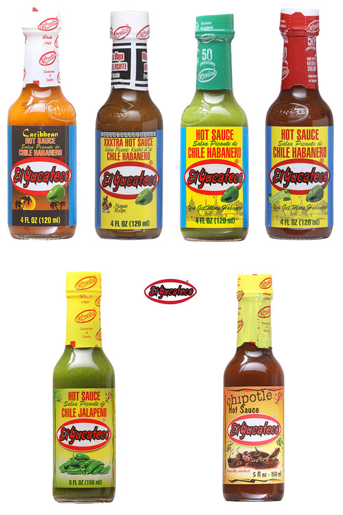 El Yucateco Original Chilisaucen Geschenkset, 4/4oz., 2/5oz