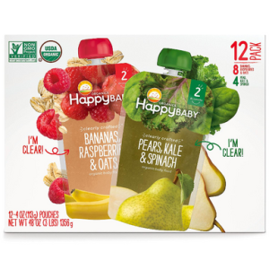 Happy Baby klar gearbeitet Multi-Pack Bio-Babynahrung, 4 Unzen (12 Packung)