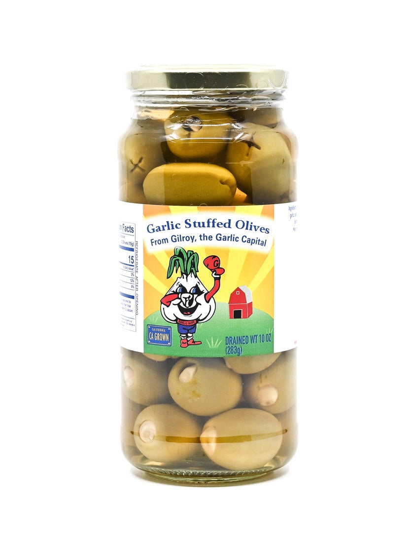 Oliven Knoblauch gefüllte Oliven Garlic Dude The Garlic Shoppe 10 Unzen Abfluss