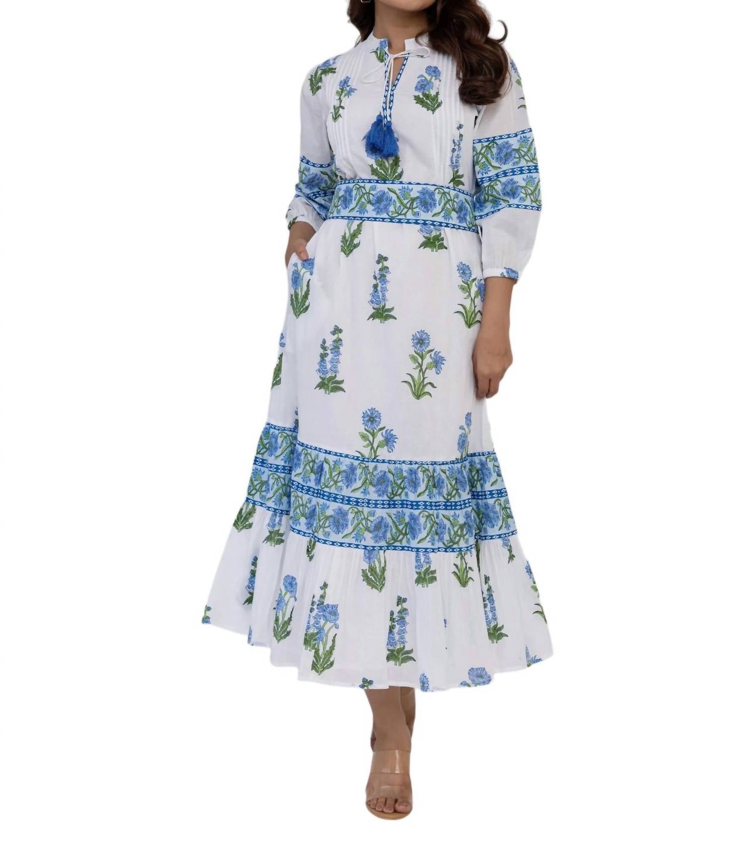 Ascot Maxikleid in Wildblumenblau