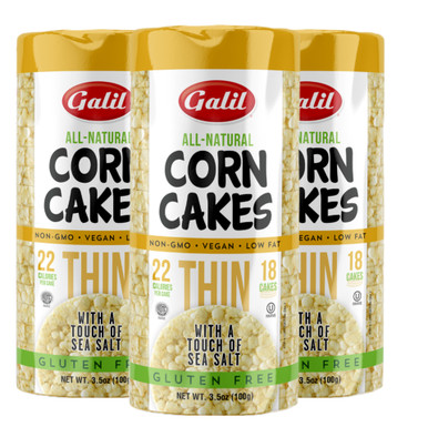 Galil dünn Mais Kuchen, Meersalz, Koscher für Passah 3,5 oz (Packung mit 3)