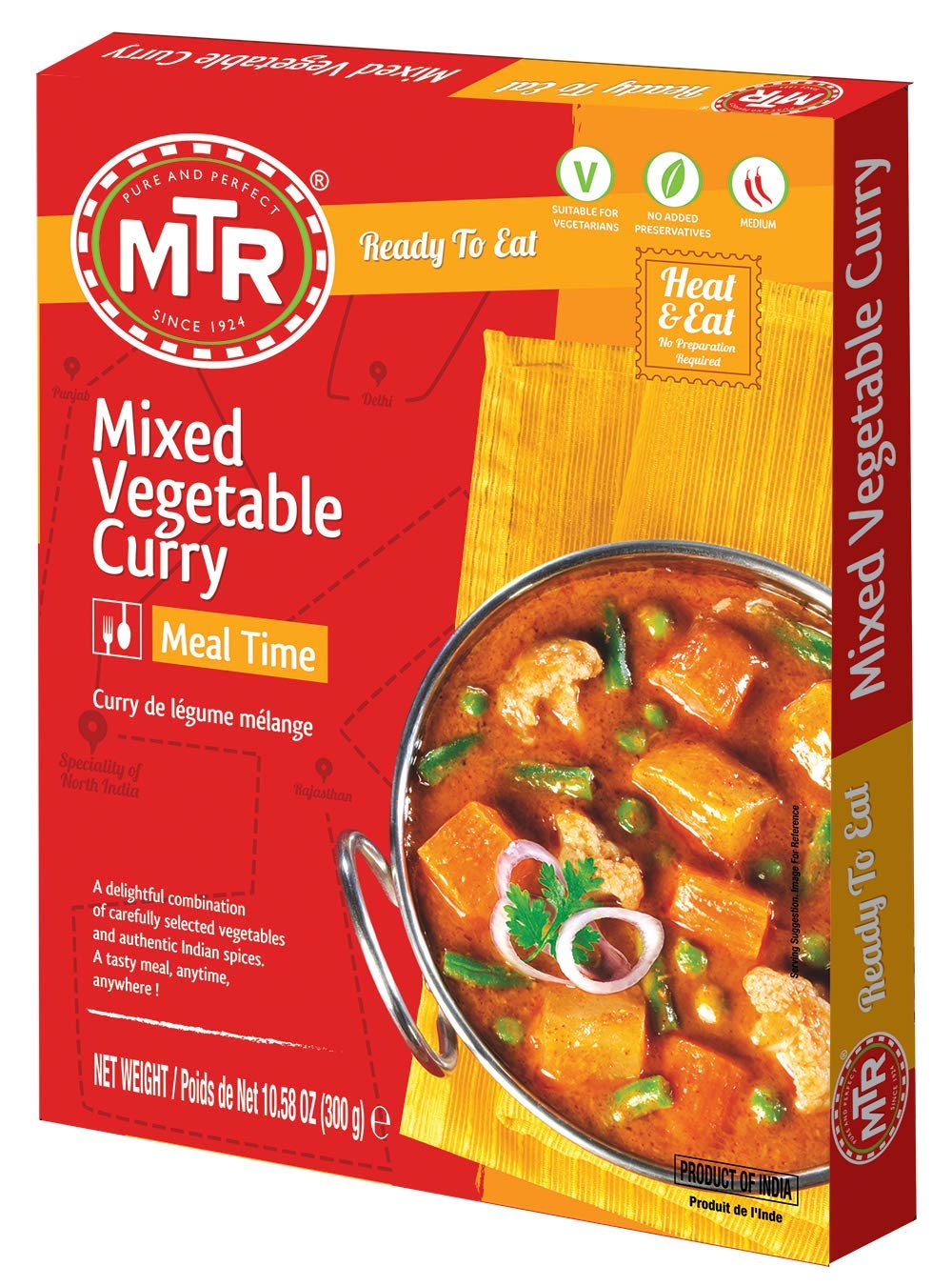 MTR Fertig zu essen – Gemischtes Gemüse in Curry 10,28 oz (300g)