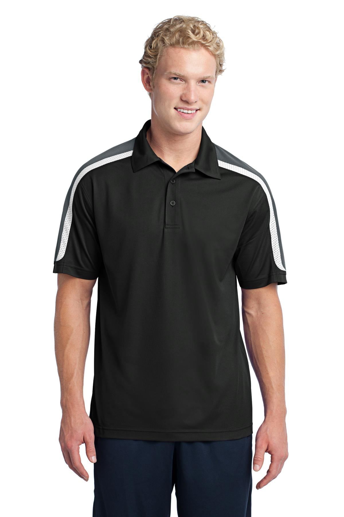Sport-Tek Herren Tricolor Schulter Micropique Sport-Wick Polo