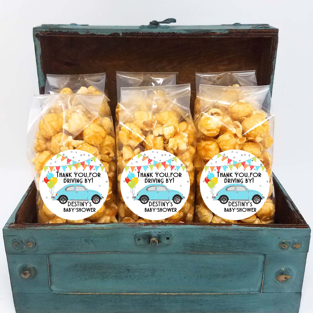 Drive von Baby Shower Popcorn Gefälligkeiten – Blau Beetle