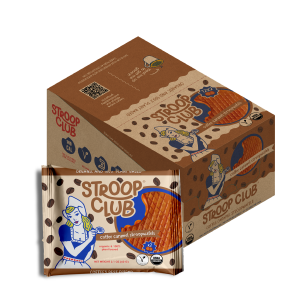 Stroop Club Kaffee Karamell Pflanze basiert und Bio-Stroopwafels Box – 12 Packungen x 2-Pack-Gehäuse
