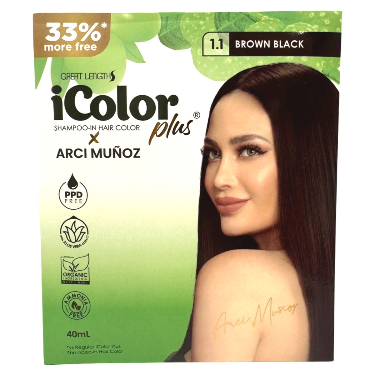 iColor Plus Shampoo-in Haarfarbe – braun schwarz – 40 ml