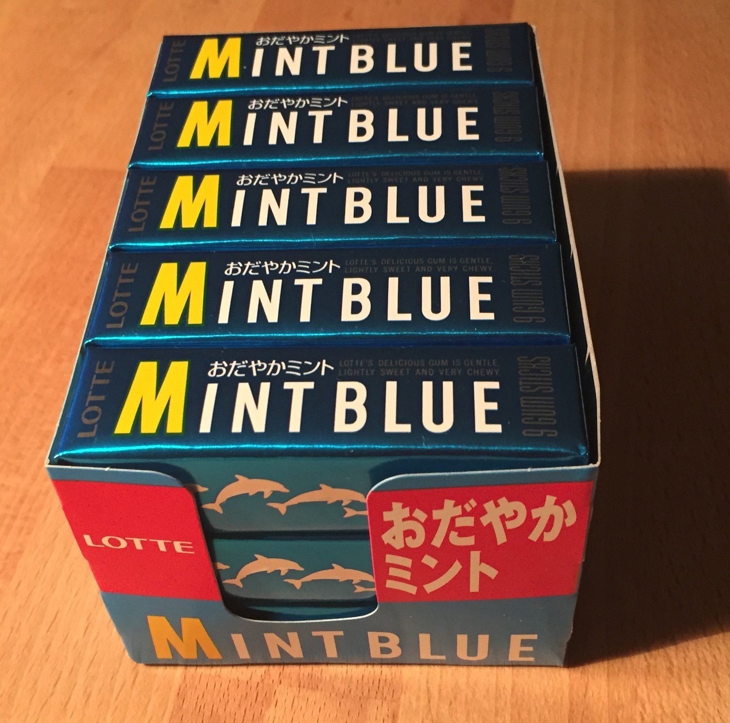 Lotte Kaugummi, "Minze Blau" 9 Kaugummistangen x 15