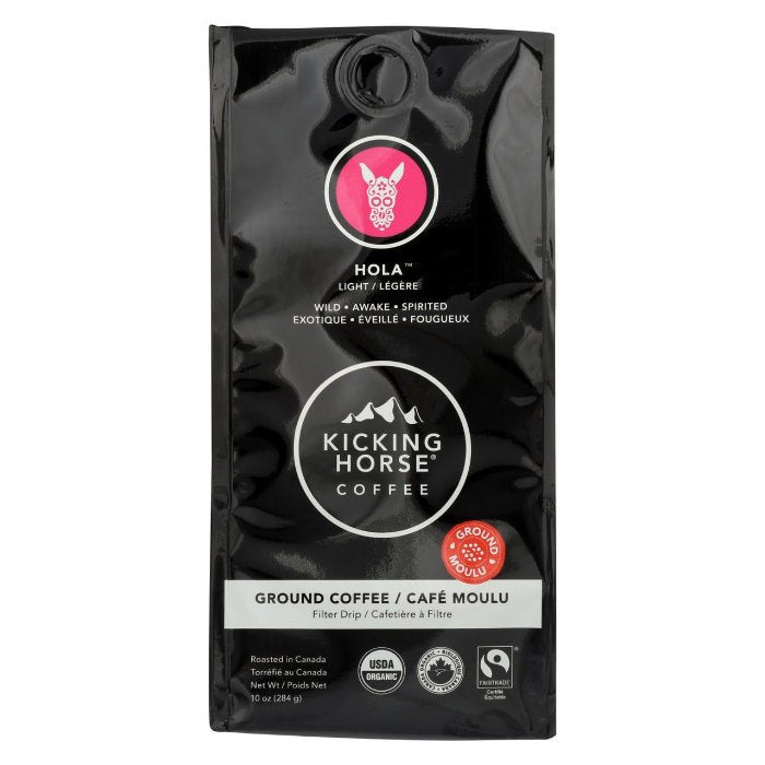 Kicking Horse – Kaffee Hola hell Roast gemahlen 10 Oz – Packung mit 6
