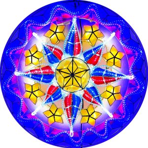 Philippines Christmas Capiz Parol Lantern Star PH Color Design C (Tala) gelb / rot / weiß / blau led zeigen – Größe 24