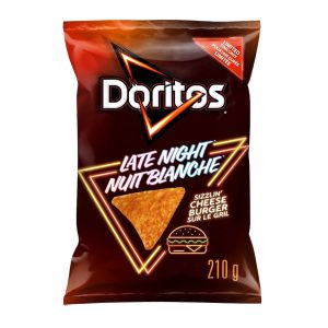 Doritos Late Night Sizzlin cheeseburger Tortilla Chips Canada (Fall von 12) – 210g