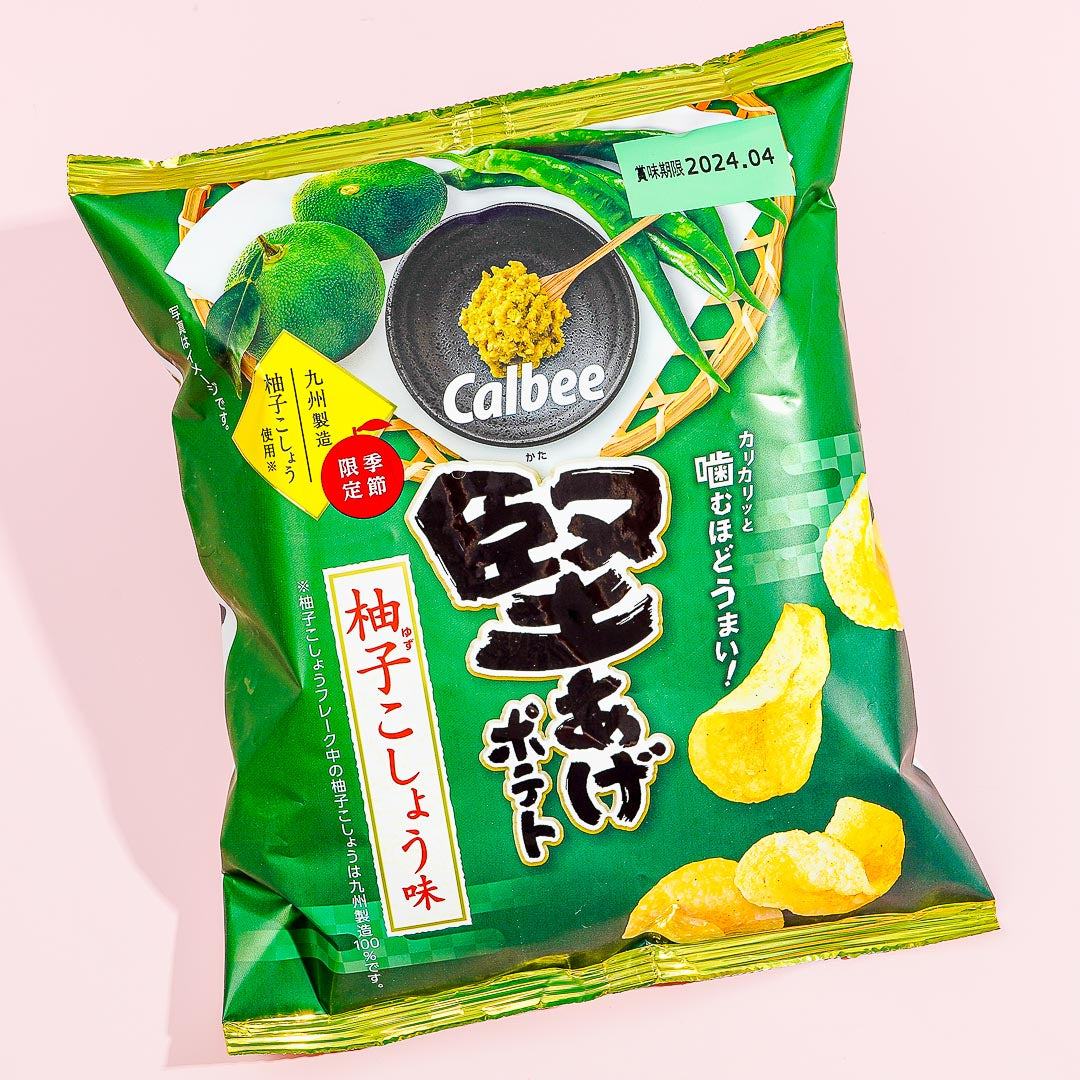 Calbee Kartoffelchips im Kata-Alter – Yuzu Pfeffer