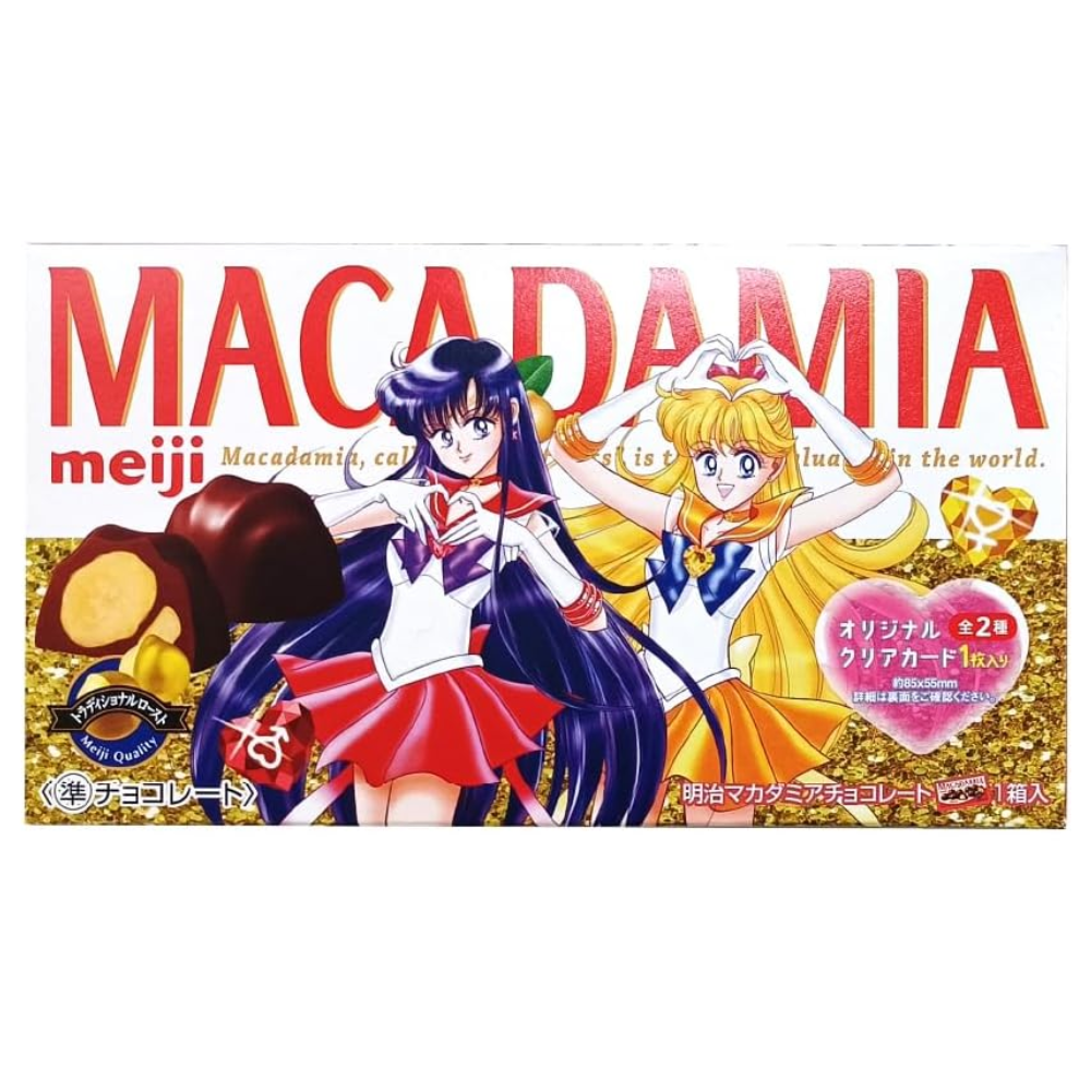 Meiji Macadamia Schokolade – Sailor Moon Sonderedition – 9 Stück – Hergestellt in Japan – Tokyo Sakura Mall