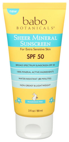 Babobotani – Sonnenschutzmittel SPF 50 Sheer Mineral, 3 oz
