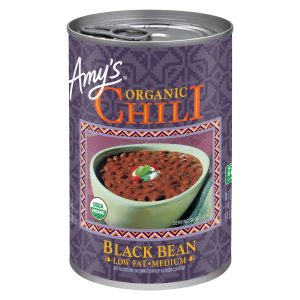 Amy’s schwarze Bohnen fettarme mittlere Chili, 14,7 Unzen Packung mit 12