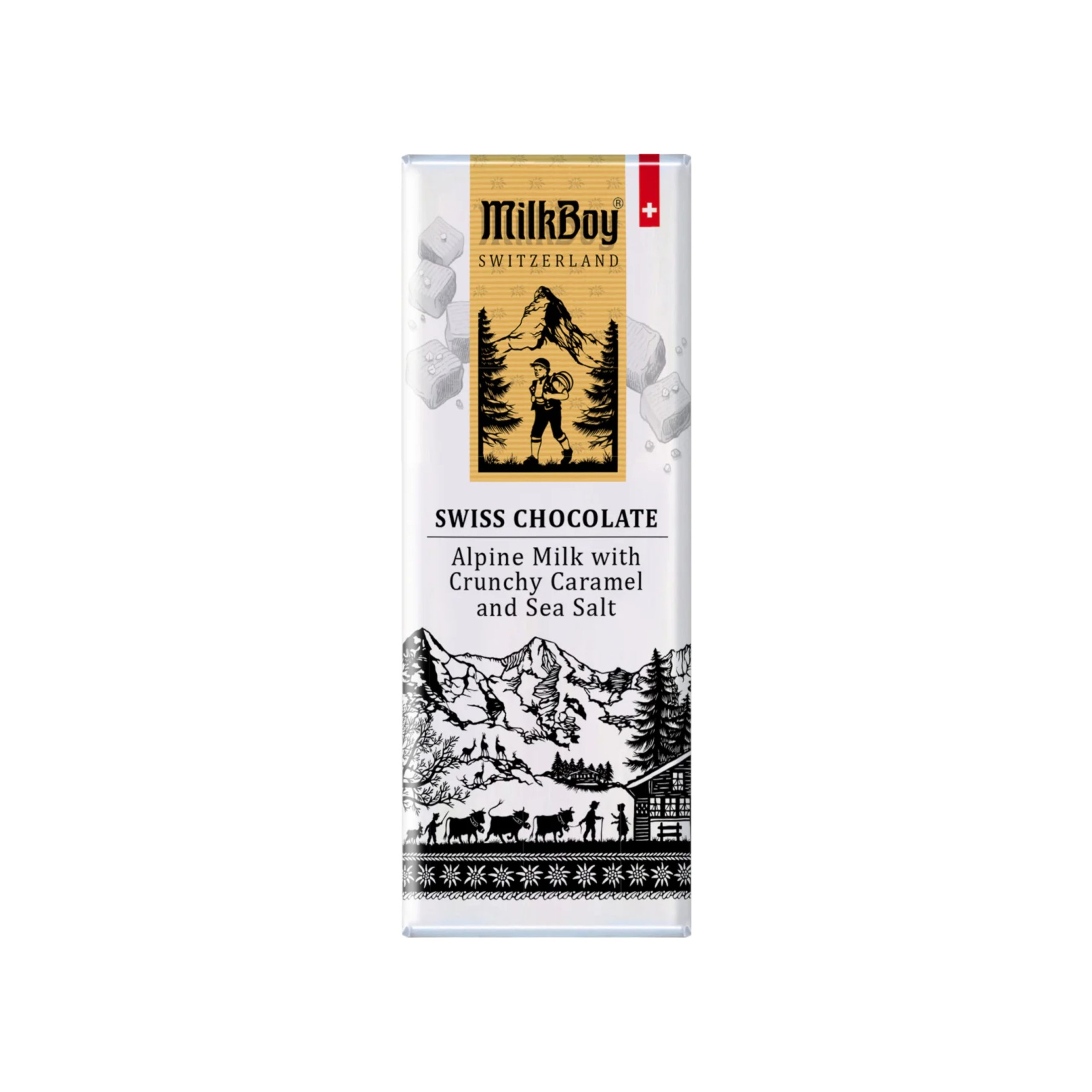 Milkboy Alpine Milchschokolade mit knackigem Karamell und Meersalz Mini Bar (1,5 oz) (Schweiz)