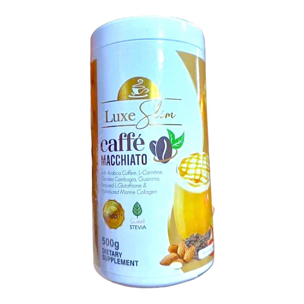 Luxe Slim – Caffe Macchiato – 500g – Halb Kilo Kanister – GROSSE GRÖSSE
