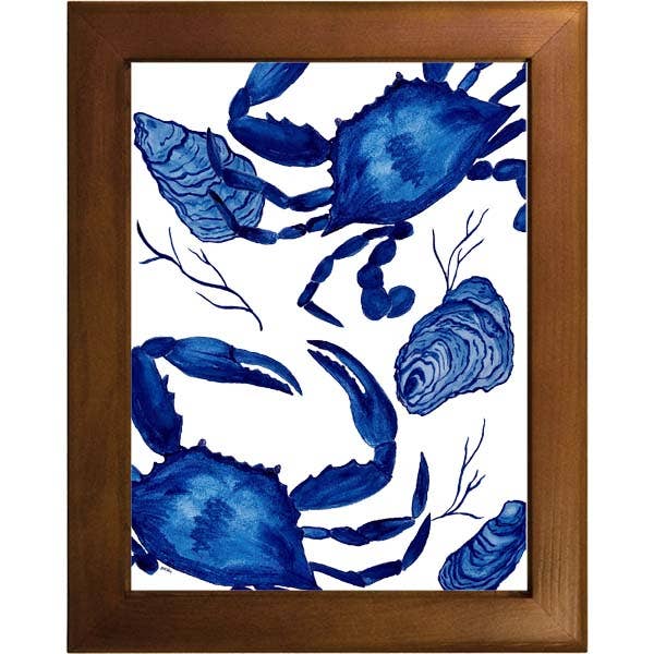 Blaue Krabben & Austern Fliesen Trivet – B McVan Designs