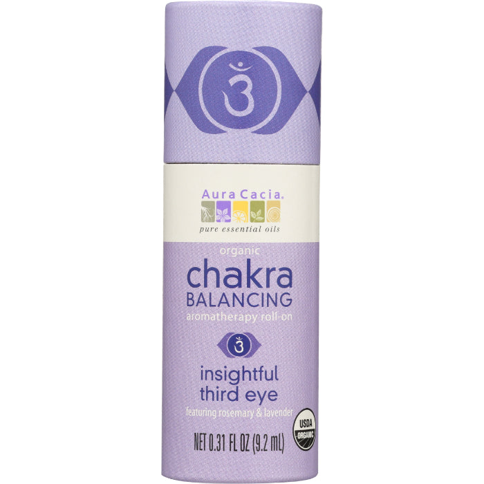 Aura Cacia Chakra Roll-On Insightful 3rd Eye, 0,31 oz – Packung mit 1 Stück