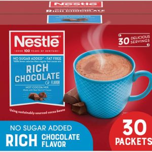 Nestle Schokoladenpackungen, heiße Kakaomischung, kein Zucker zugesetzt und fettfrei, 30 Zähler