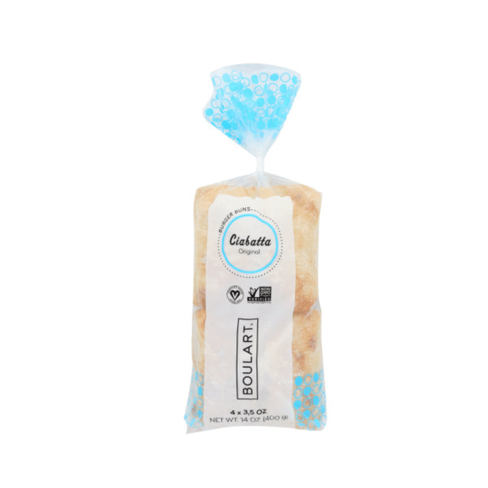 Boulart – Bun Ciabatta Burger geschnitten, 4er Packung, 3,5 Unzen – 18er Packung