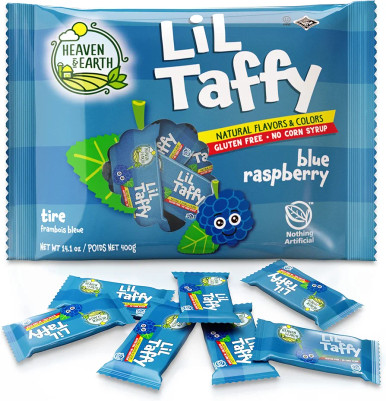 Himmel & Erde Lil Taffy, Blaue Himbeere, Natürliche Farben & Aromen, Glutenfrei, 40 Stück