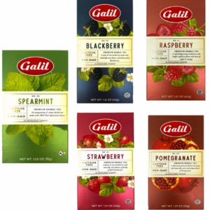 Galil Kräutertee Sortenpackung, Koffeinfrei, 5 Geschmacksrichtungen, 10 Teebeutel, (Packung von 3)