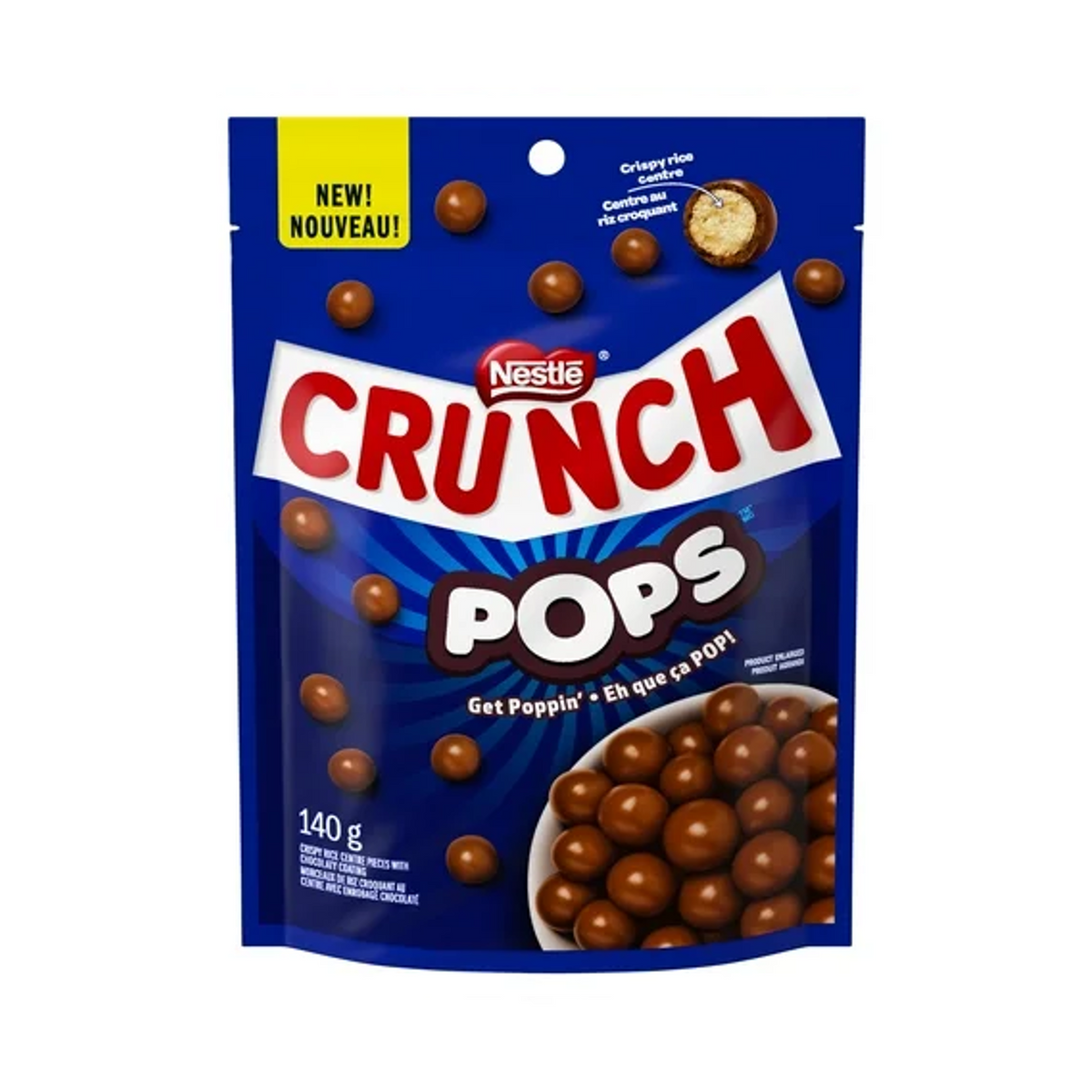 Nestle Crunch Pops 140g Tasche KANADA (Fall von 12)