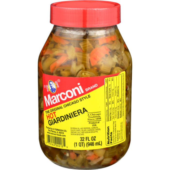 Marconi – Giardiniera Hot, 32 Oz – Packung mit 12 Stück