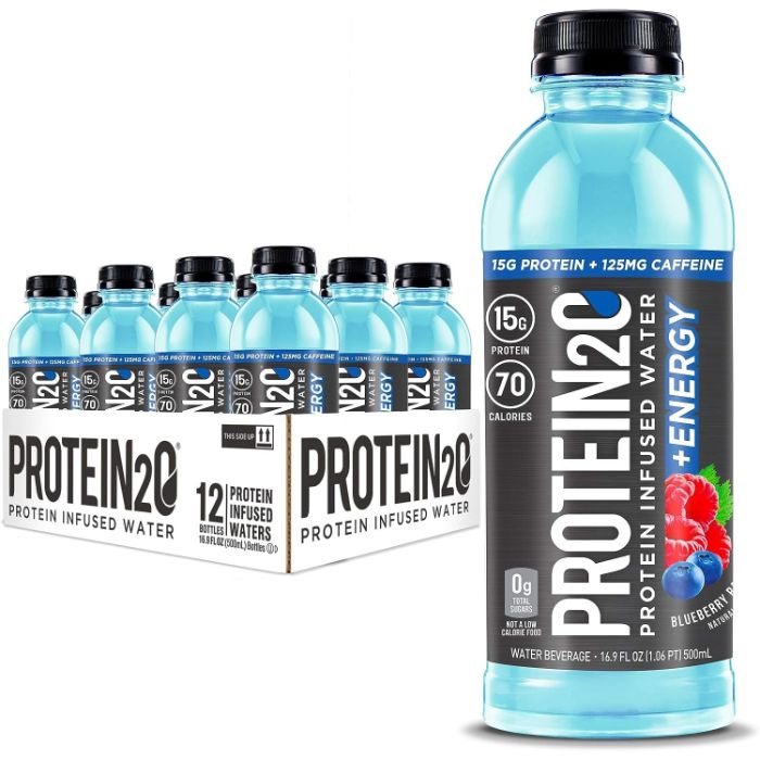 Protein2O – Energy Heidelbeere Himbeere, 16,9 fl oz – Packung mit 12 Stück