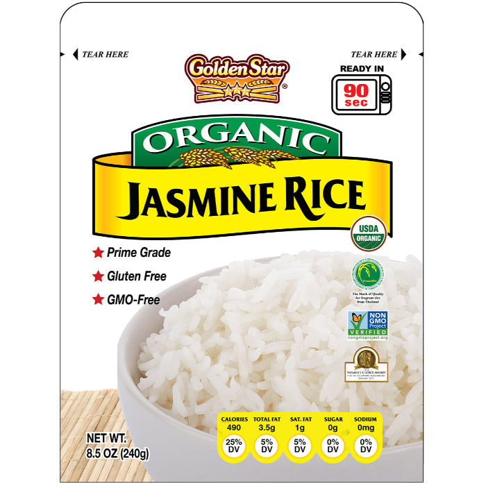 Golden Star – Weiße Jasmin-Reisbeutel, 8,5 OZ (Packung mit 8)