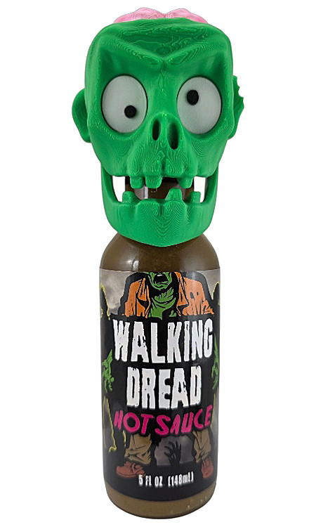 Walking Dread Chilisauce mit Zombie Gesicht Flasche Kopf, 5oz